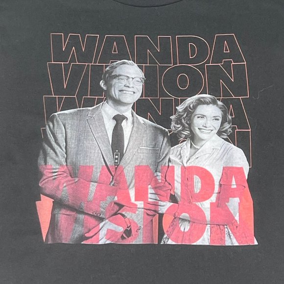 Marvel Shirt Unisex XL Wanda Vision Black Short Sleeve Crewneck - Picture 2 of 7